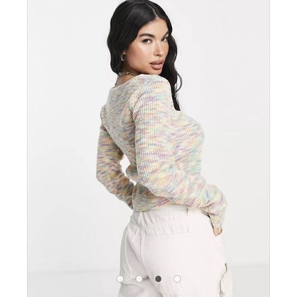 Misguided space dye cardigan with cherry detail US 6/8 new - Picture 4 of 8